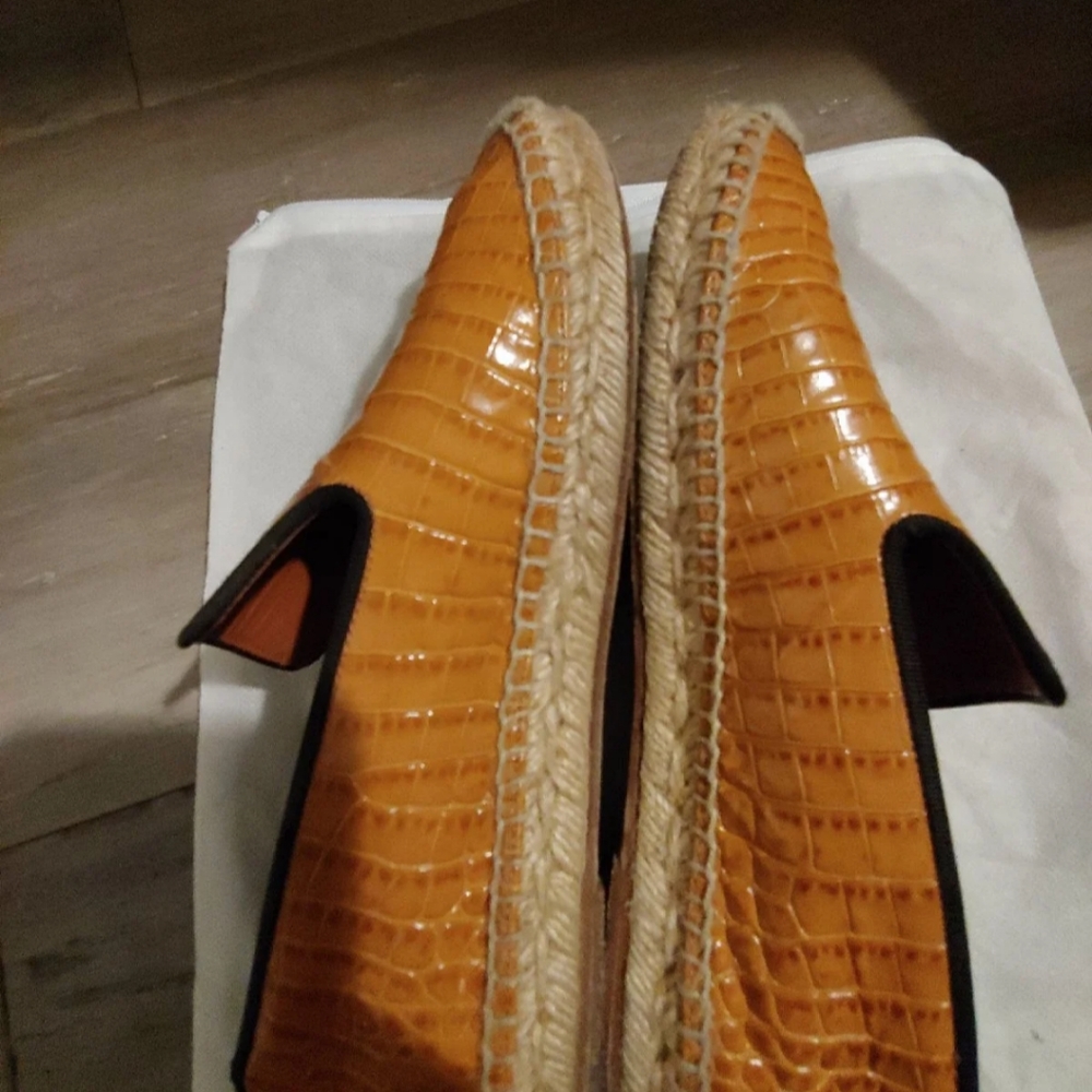 Celine Caramel Tan Croc Print Espadrilles Size Eur - Picture 4 of 6
